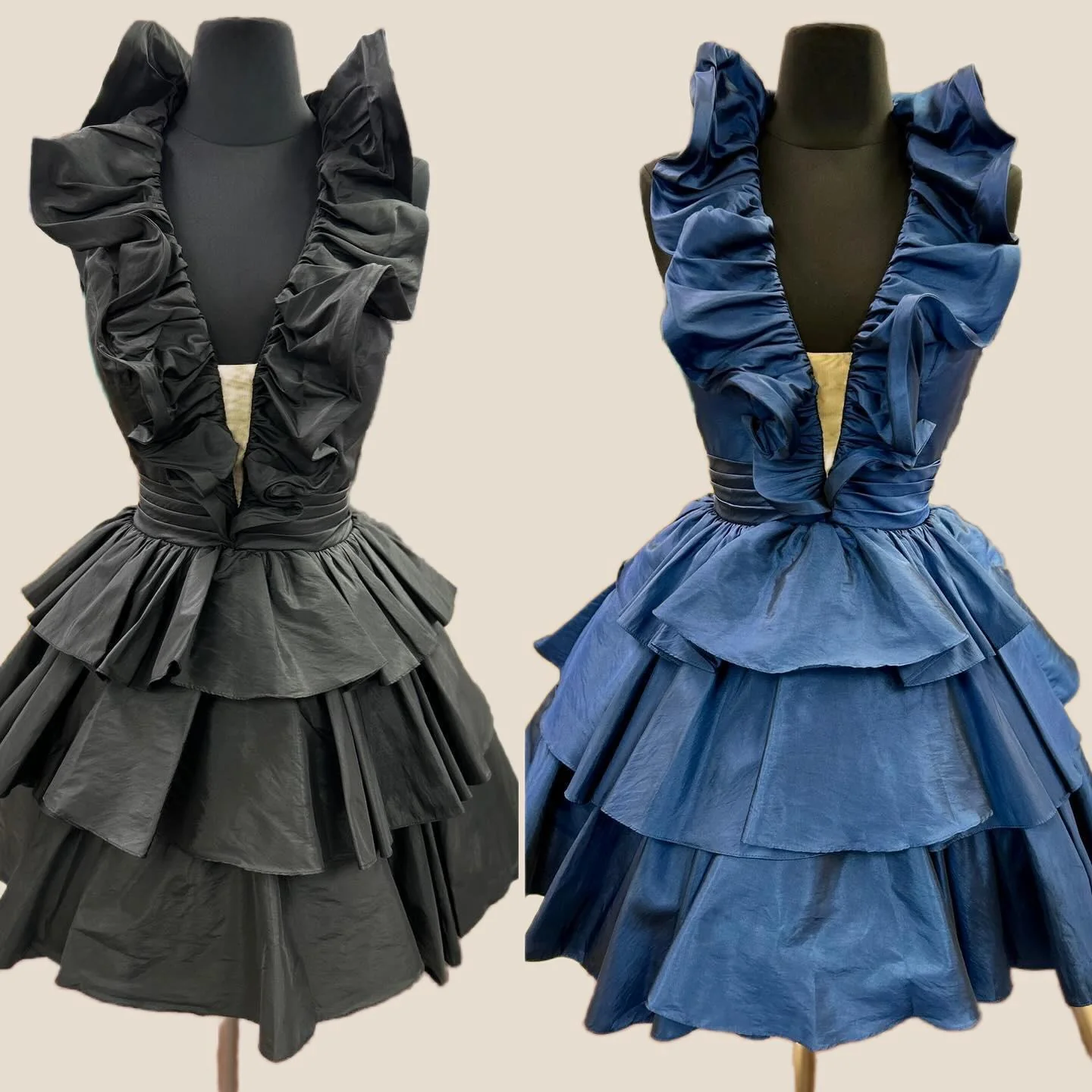 Halter Royal Blue Ruffle Tiered Short Dress - Image 5