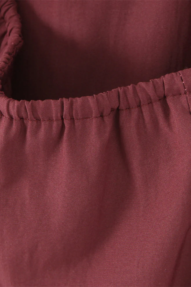 Halter Wine Red Ruffle A-line Short Dress - Image 7