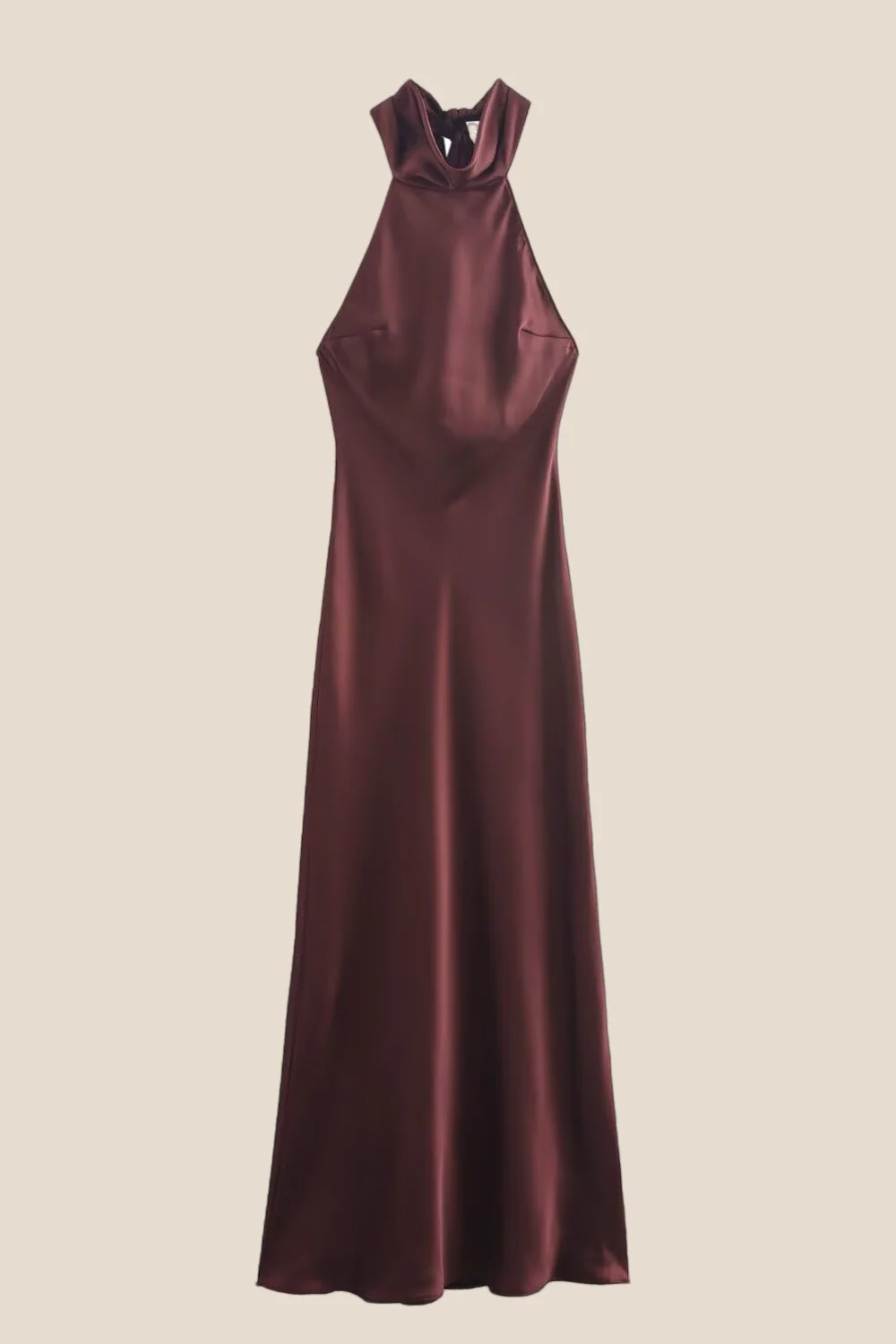 High Neck Black Open Back Long Dress - Image 3