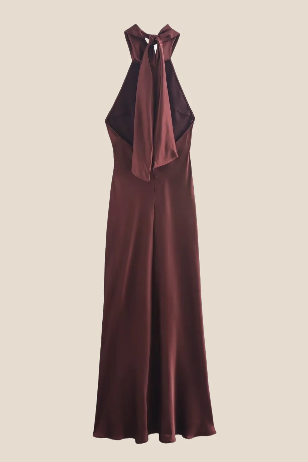 High Neck Black Open Back Long Dress - Image 4