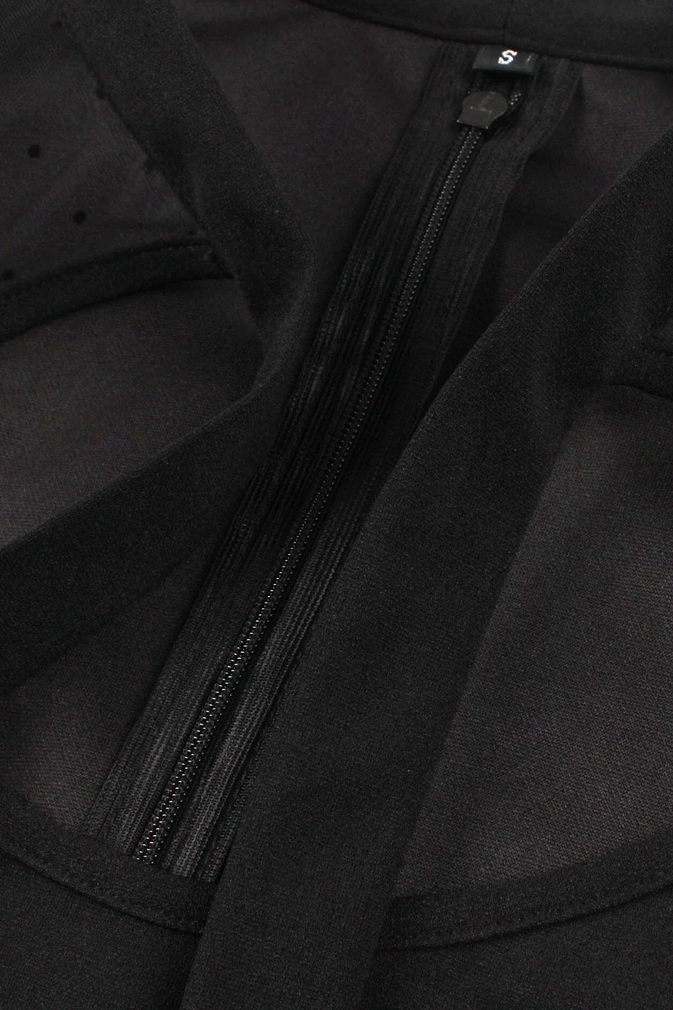 High Neck Embroidery Black Swing Dress - Image 3