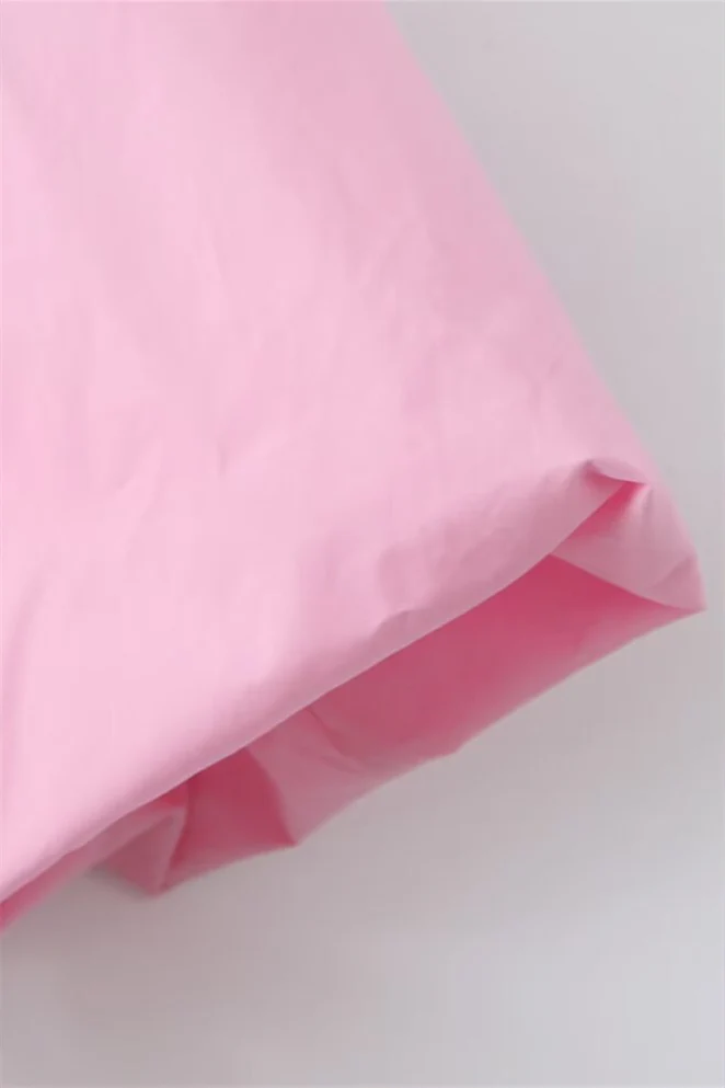 High Waist Pink Ruched Short Summer Dress - Image 8