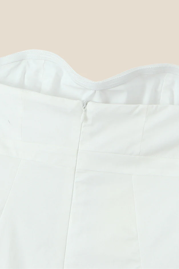 High Waist White Bodycon Short Homecoming Dress - Image 3