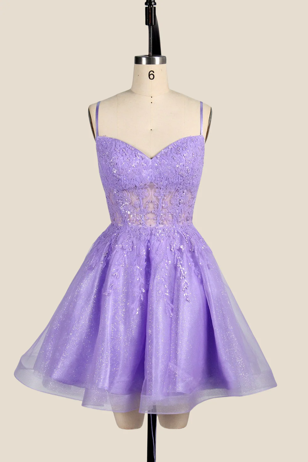 Hot Pink Appliques Tulle A-line Short Dress - Image 6