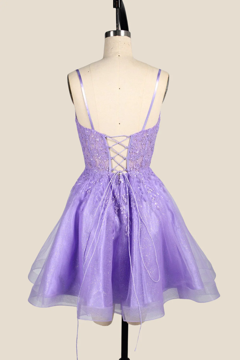 Hot Pink Appliques Tulle A-line Short Dress - Image 7