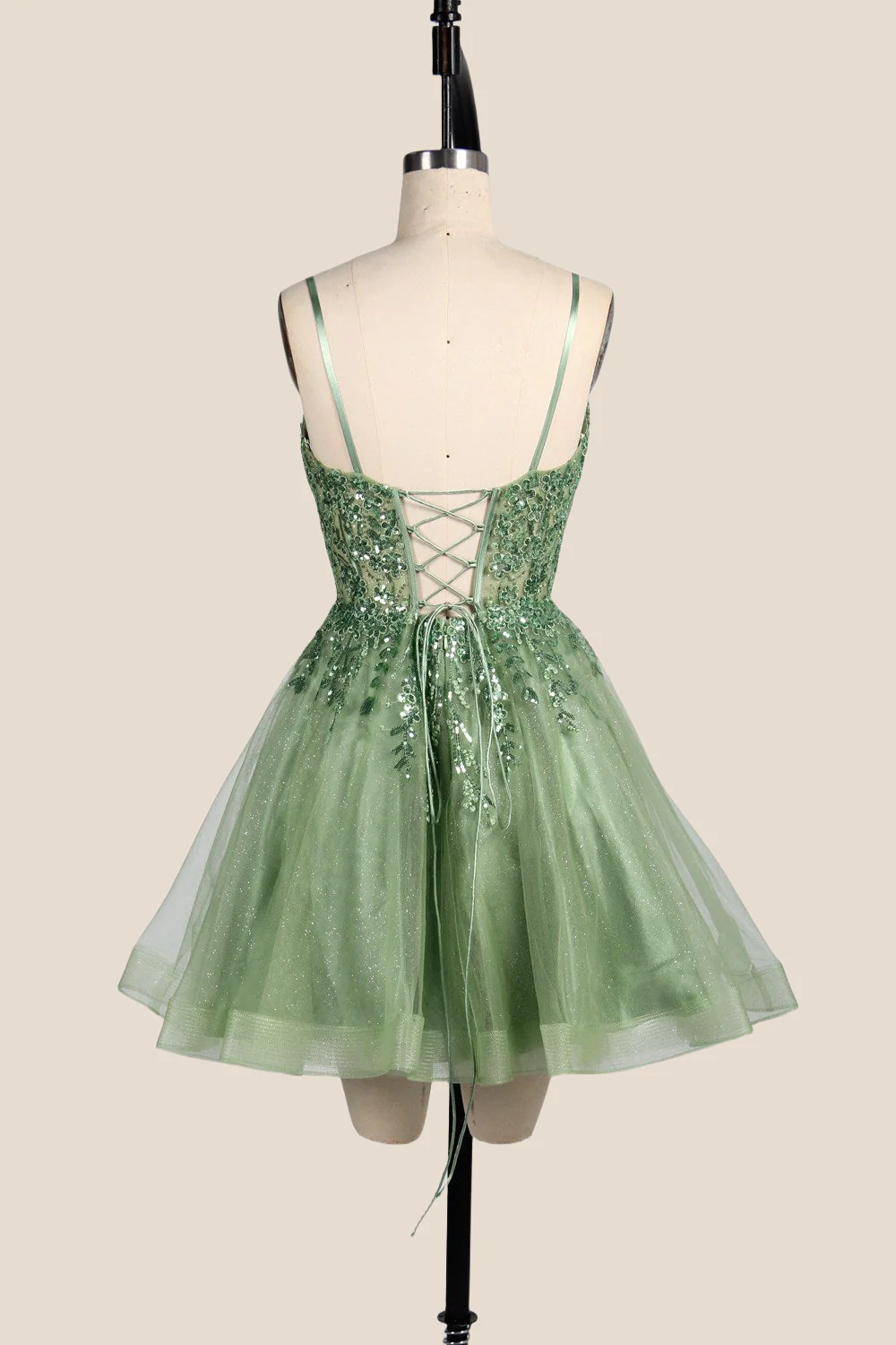 Hot Pink Appliques Tulle A-line Short Dress - Image 9