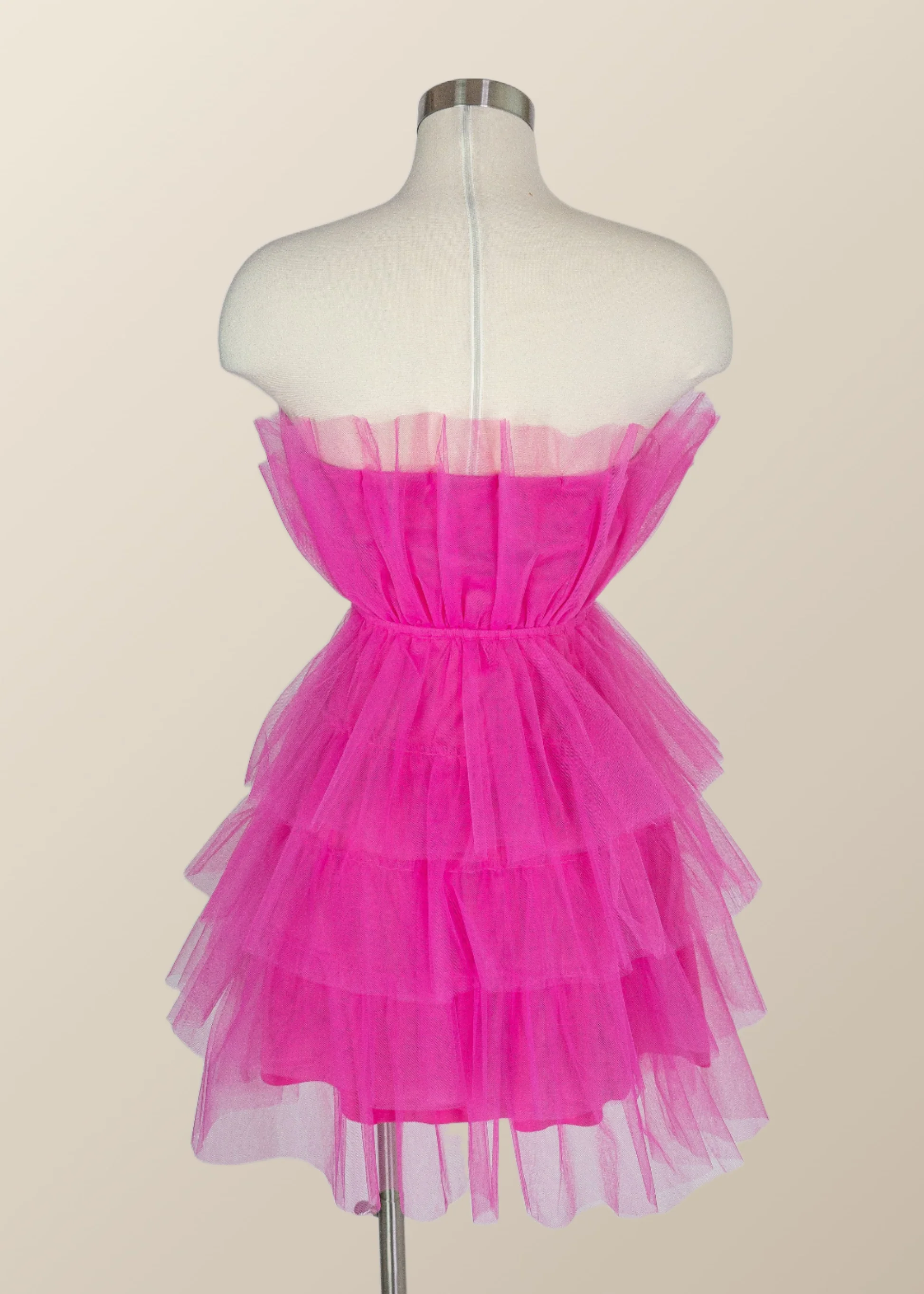 Hot Pink Flare Short Birthday Dress - Image 2