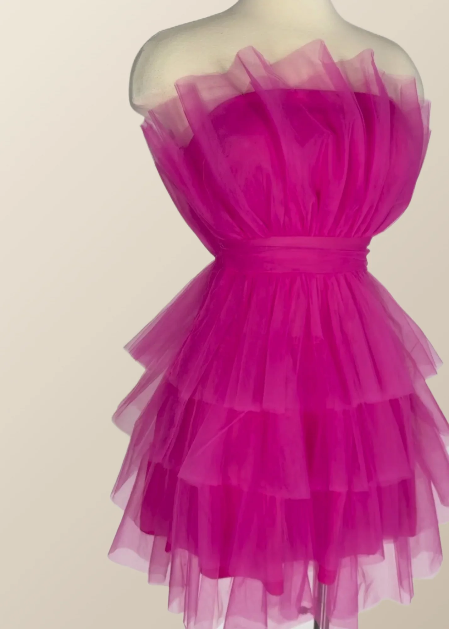 Hot Pink Flare Short Birthday Dress - Image 4