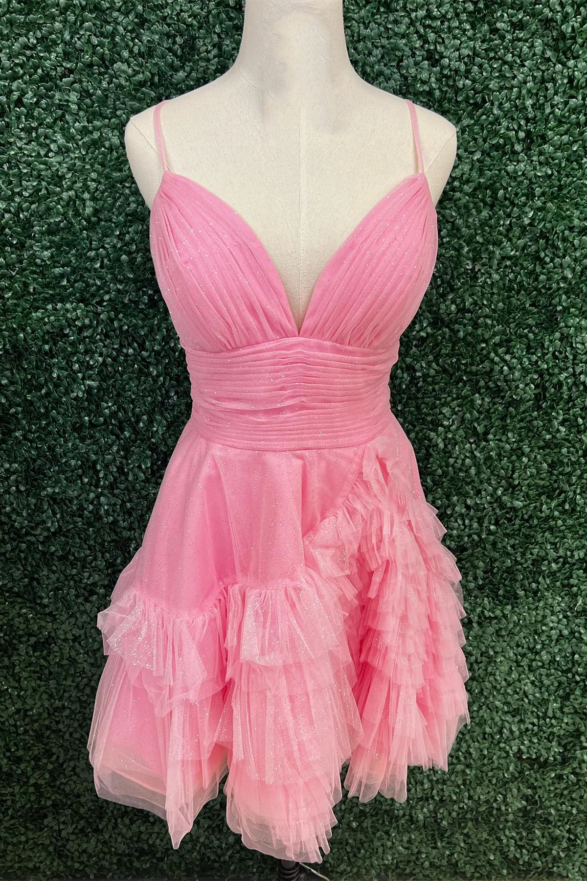 Ivory Straps A-line Short Ruffles Homecoming Dress - Image 5