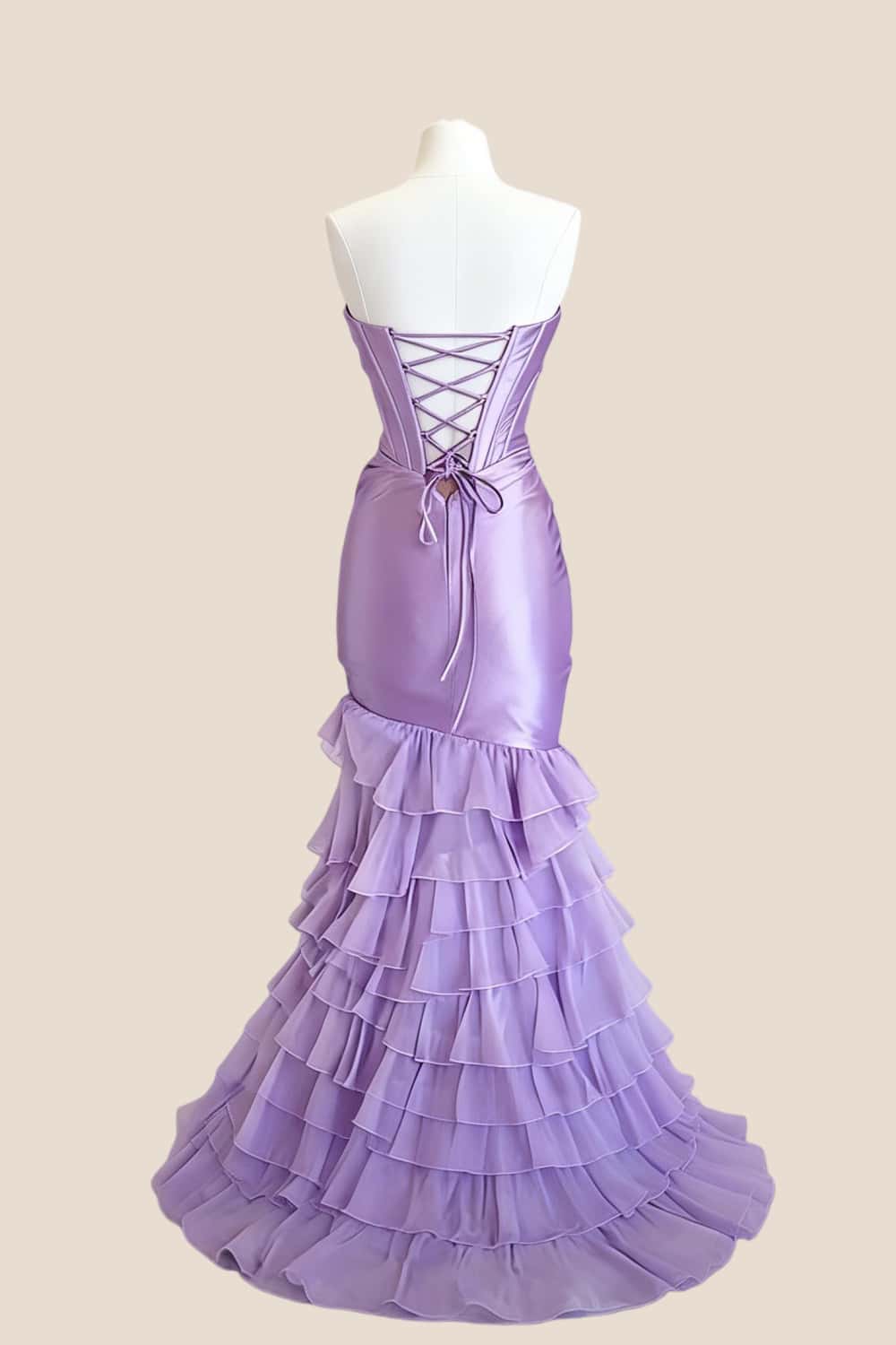 Knot Lavender Mermaid Ruffle Prom Dress - Image 2