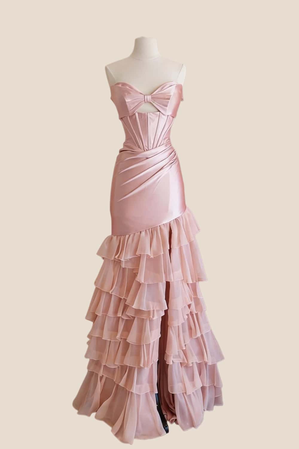 Knot Lavender Mermaid Ruffle Prom Dress - Image 3
