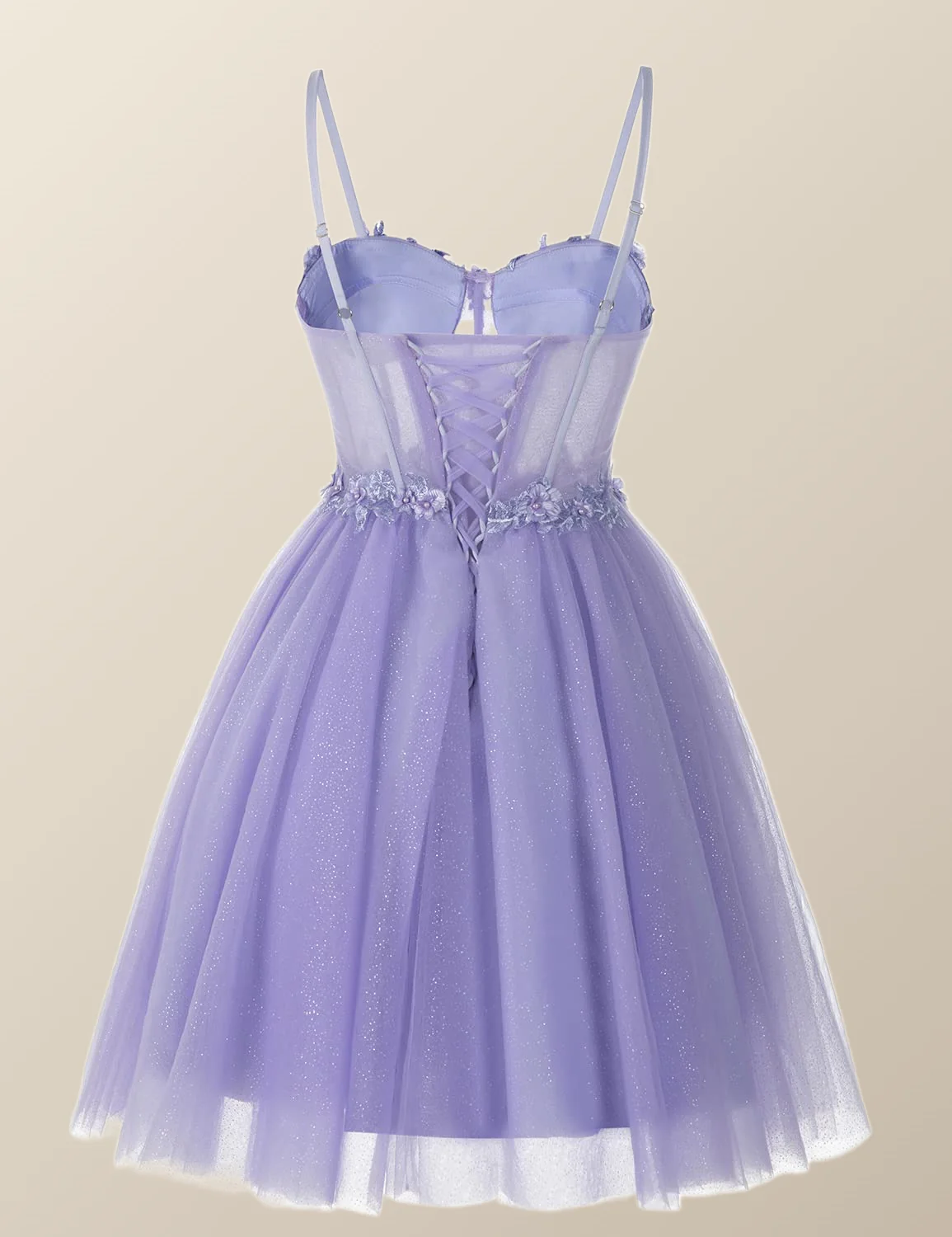 Lavender Corset A-line Short Homecoming Dress - Image 2