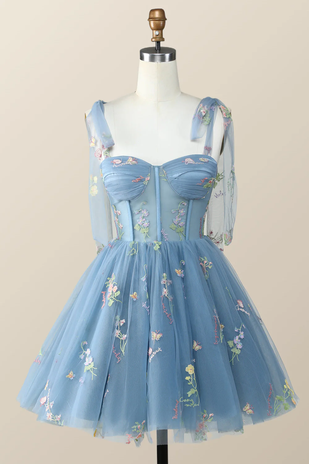 Lavender Floral Corset A-line Princess Dress - Image 5