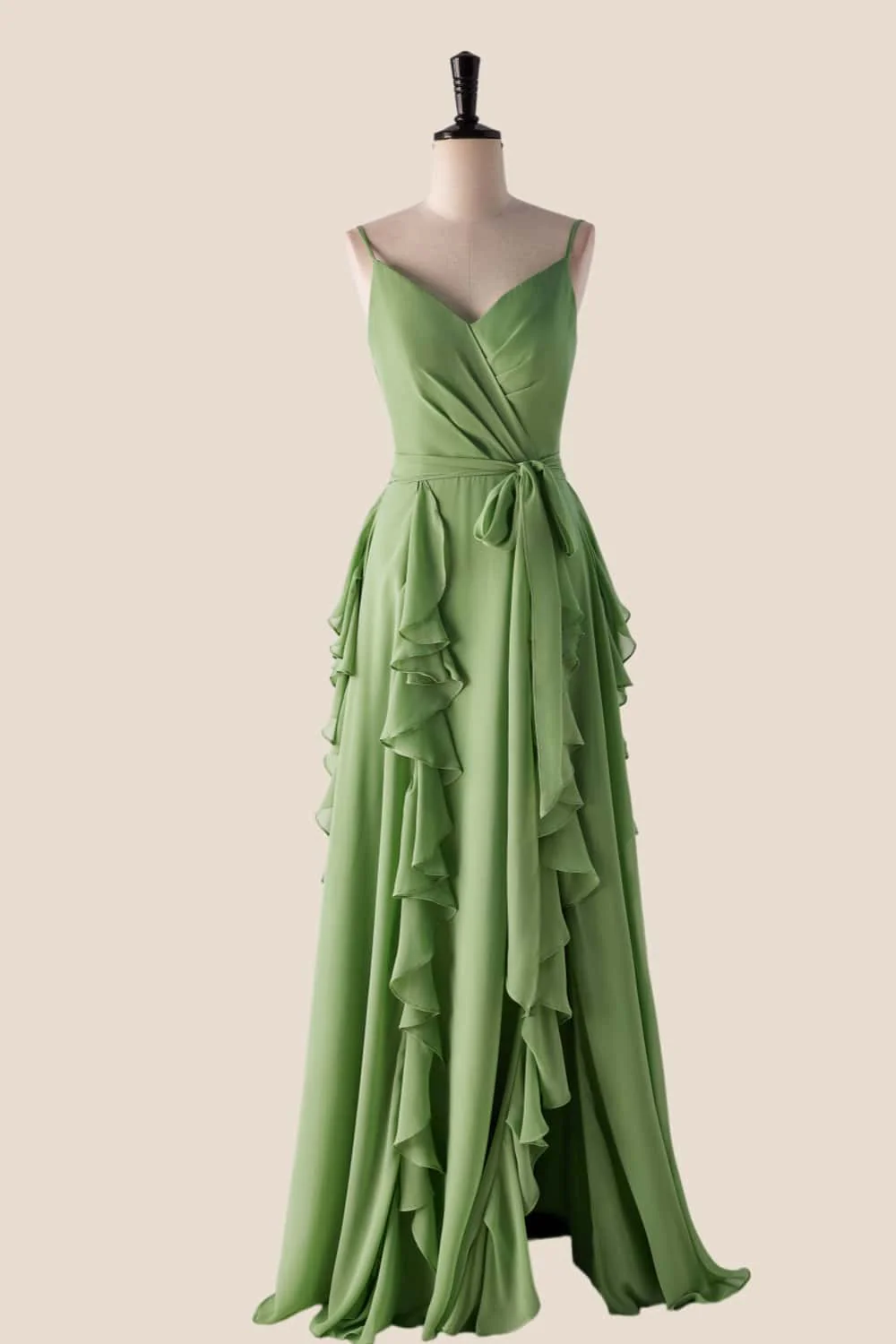 Lavender Ruffles Faux Wrap Bridesmaid Dress - Image 2