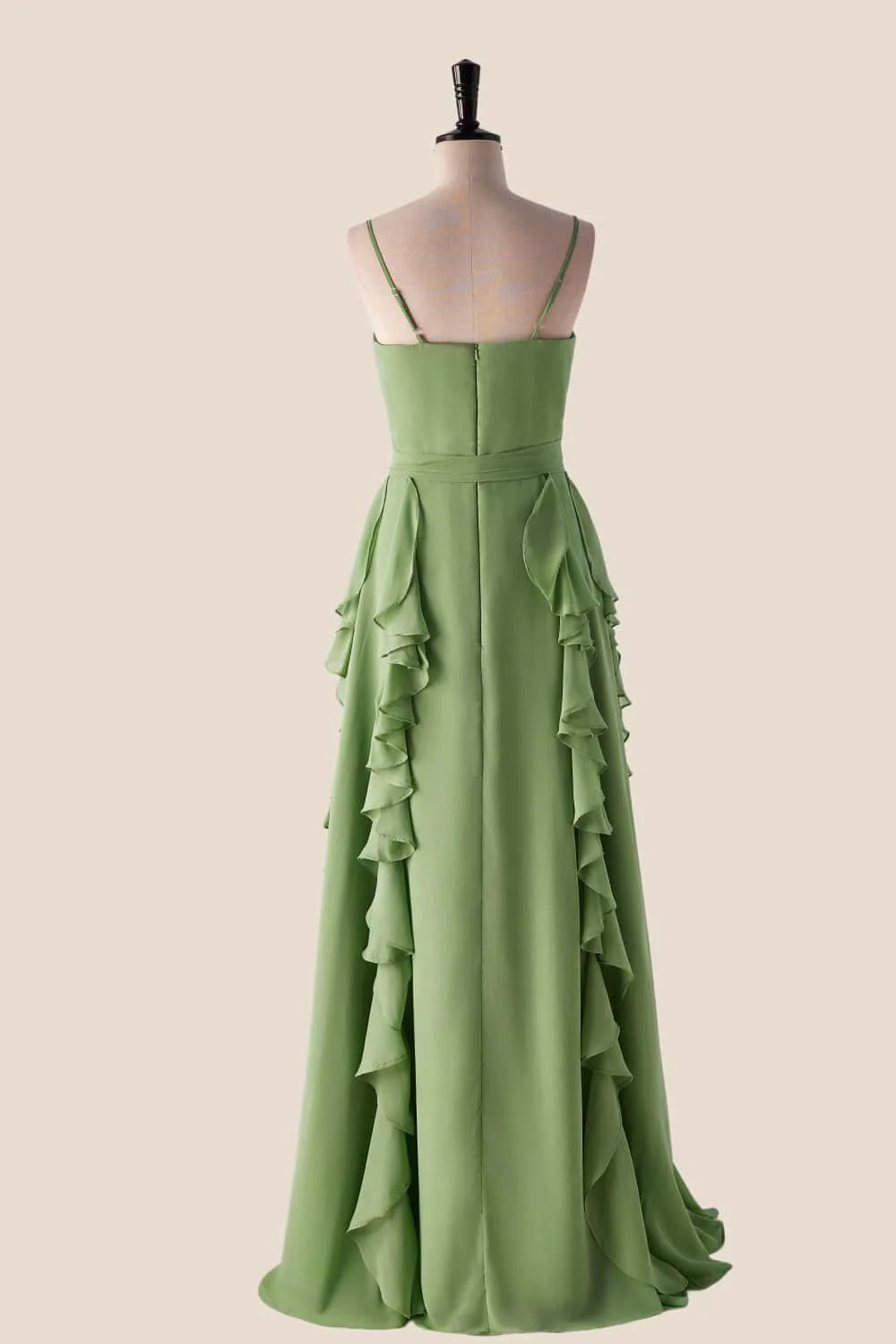 Lavender Ruffles Faux Wrap Bridesmaid Dress - Image 3