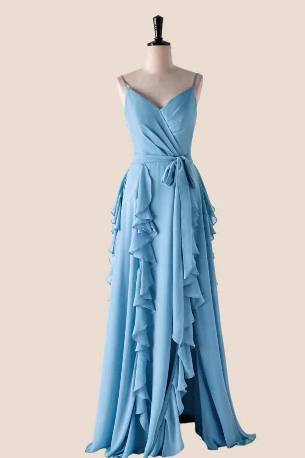 Lavender Ruffles Faux Wrap Bridesmaid Dress - Image 4