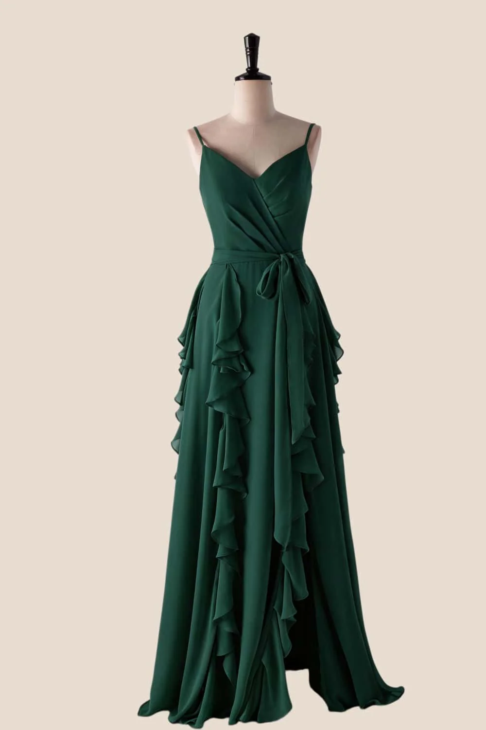 Lavender Ruffles Faux Wrap Bridesmaid Dress - Image 6
