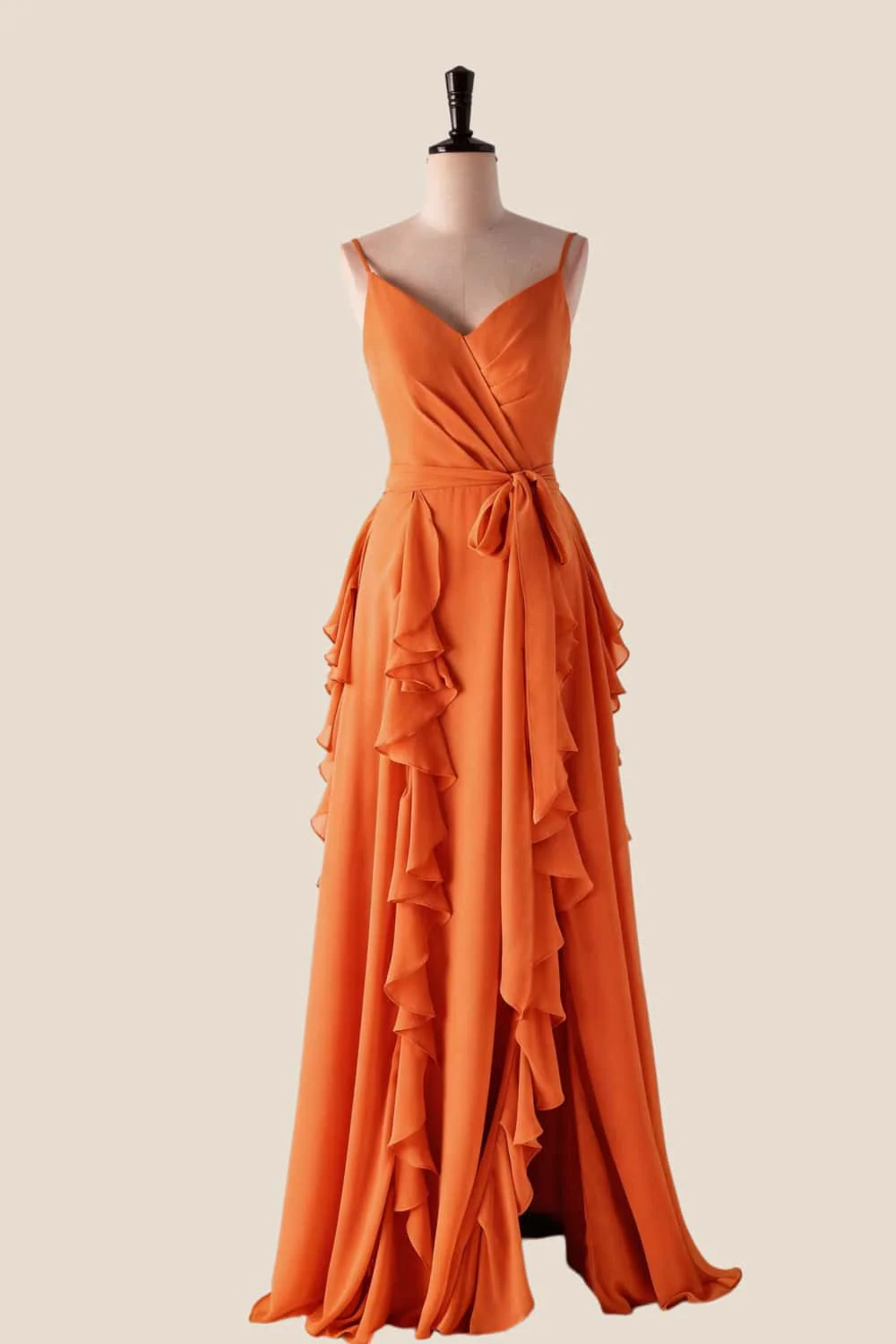 Lavender Ruffles Faux Wrap Bridesmaid Dress - Image 8