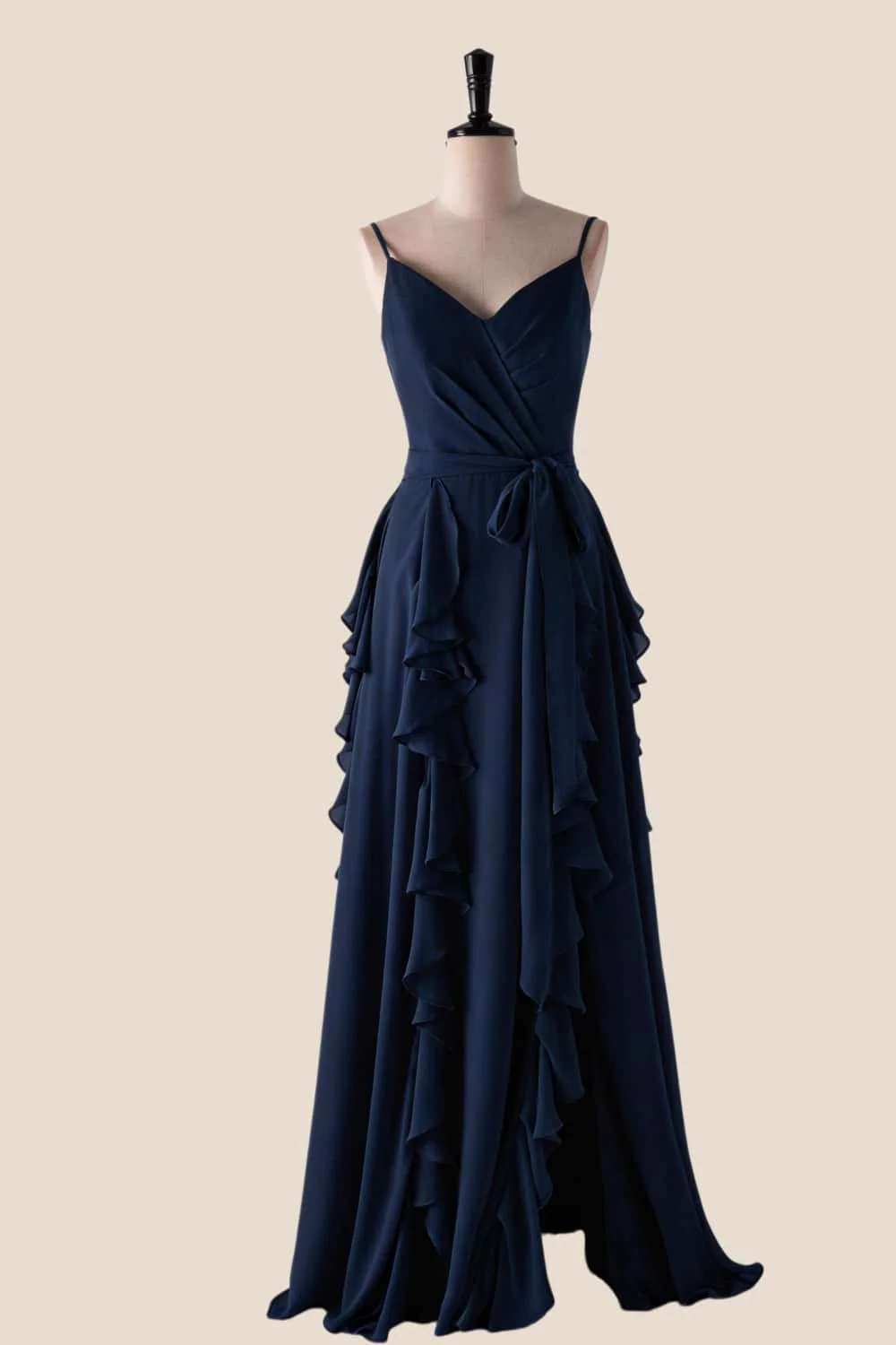 Lavender Ruffles Faux Wrap Bridesmaid Dress - Image 9