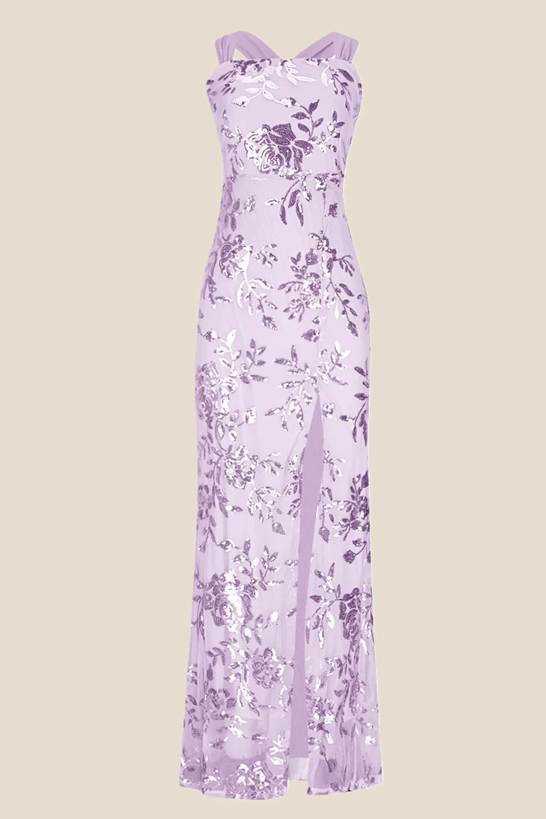 Purple Sequin Mermaid Long Formal Dress - Image 6