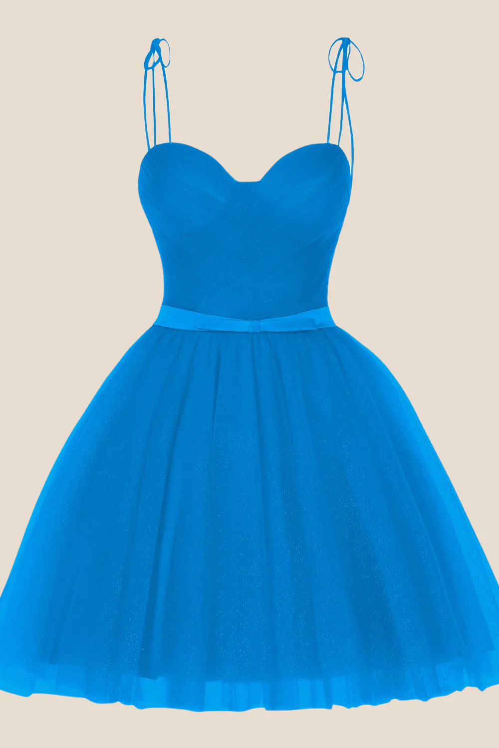 Lavender Sparkle Tulle Short Dress with Belt - Image 5
