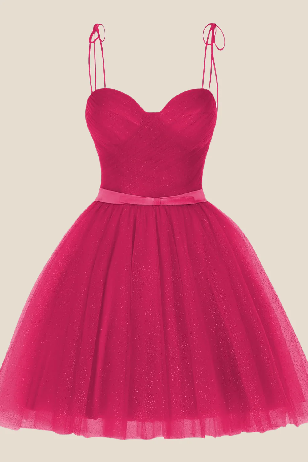 Lavender Sparkle Tulle Short Dress with Belt - Image 6