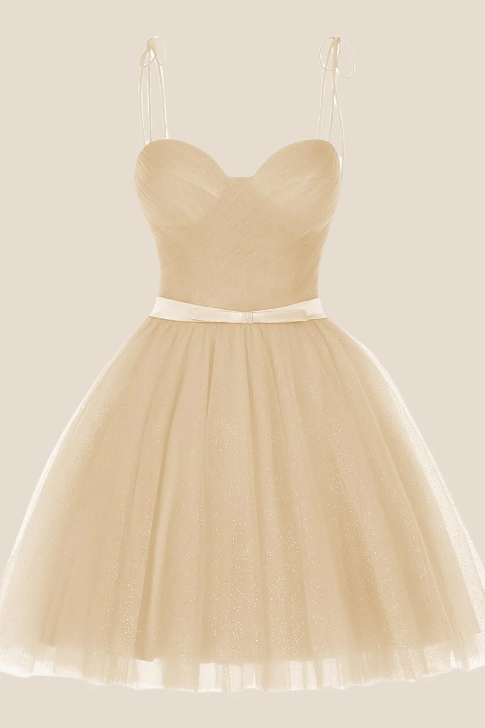 Lavender Sparkle Tulle Short Dress with Belt - Image 7
