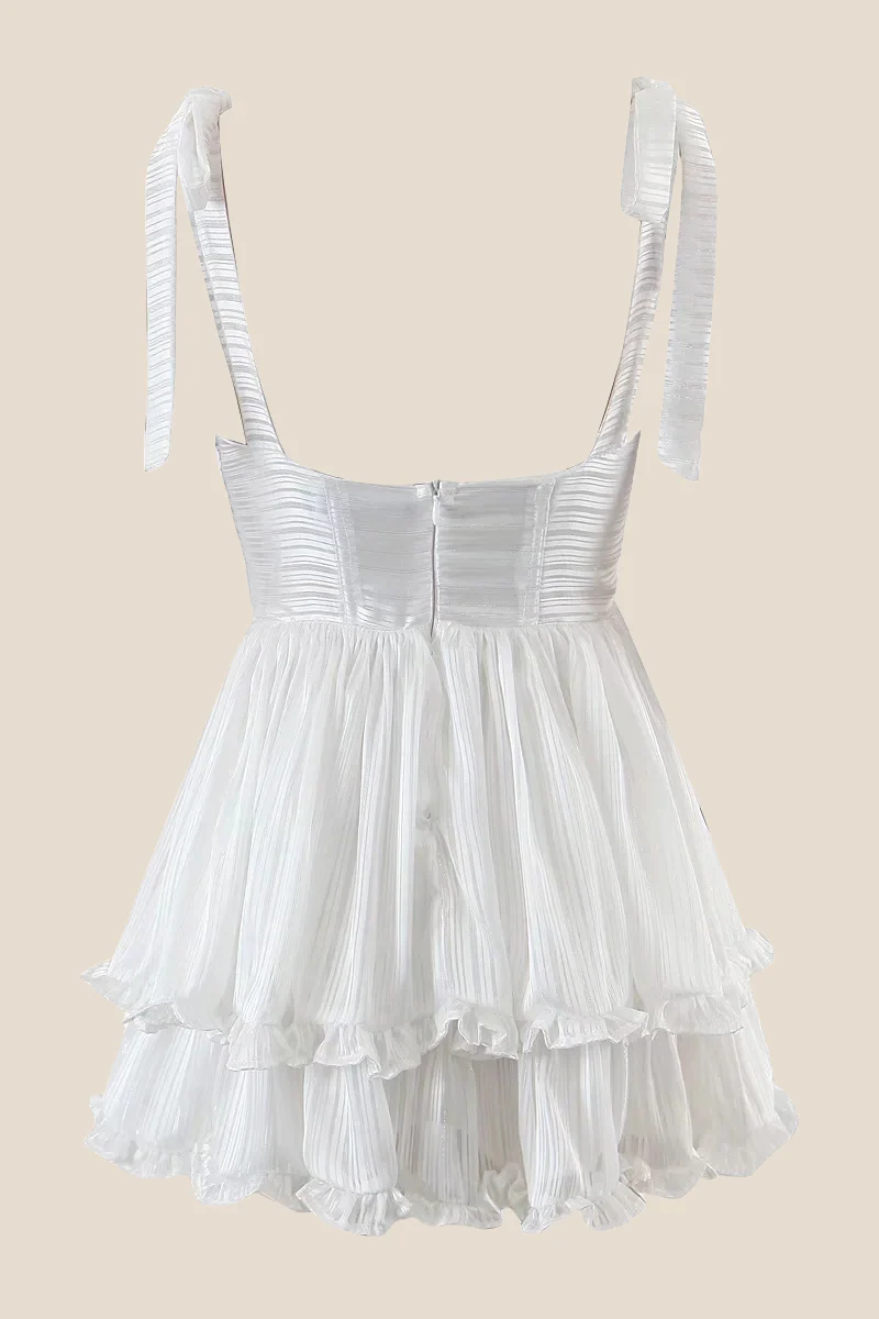 Light Blue Button Front Tiered Short Dress - Image 4