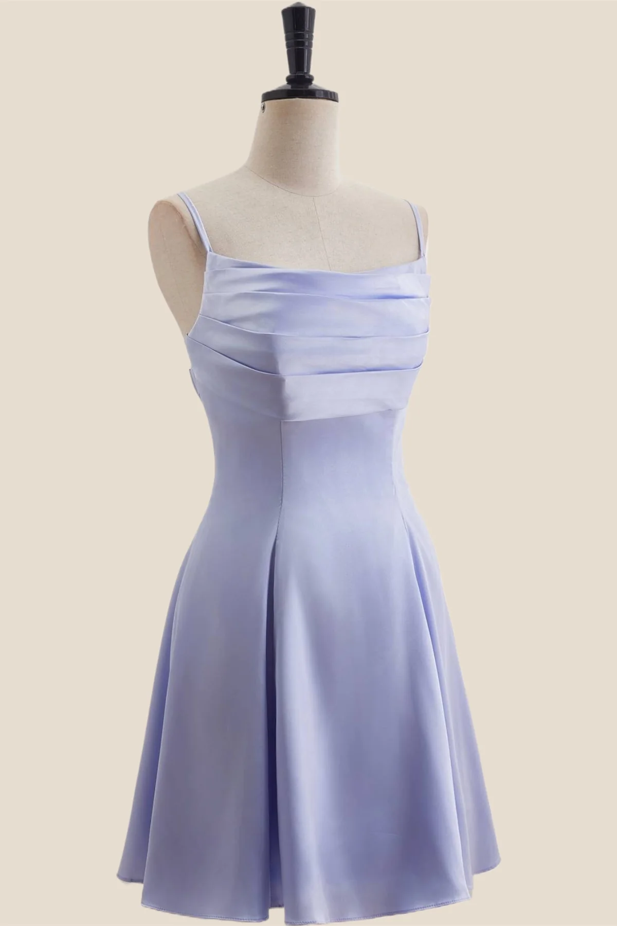 Pink Cowl Neck Short Dress with Back Bow - Image 6