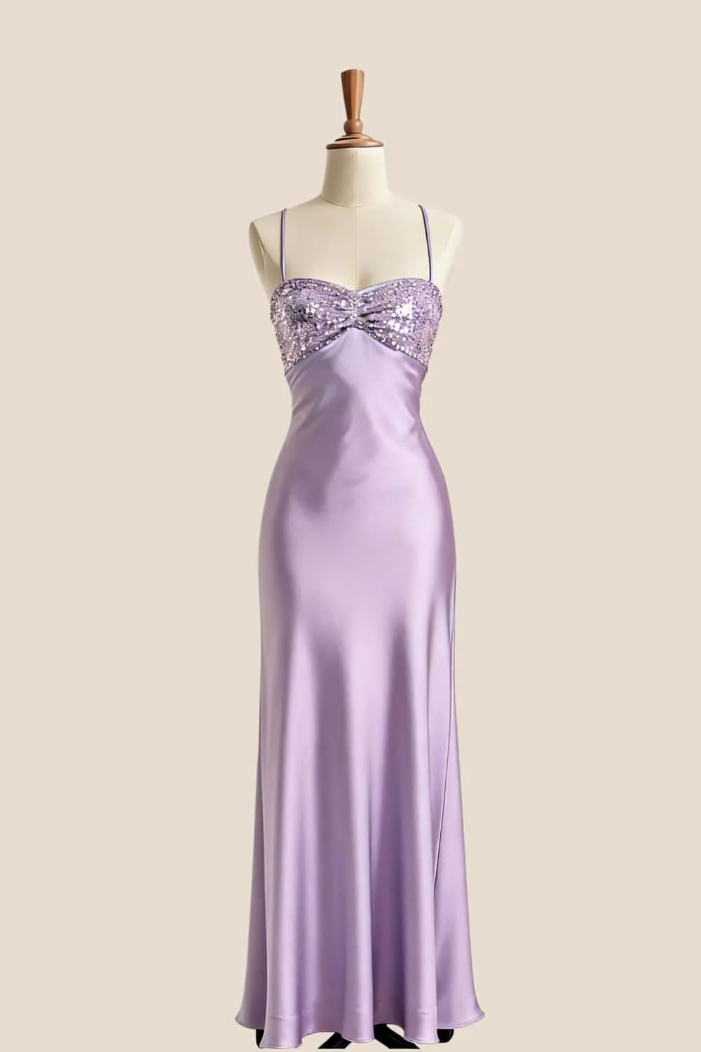 Light Blue Straps Satin Fitted Party Dress - Image 2