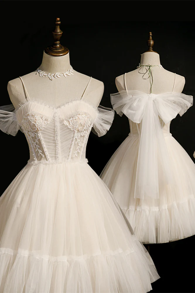 Light Blue Tulle Short A-line Homecoming Dress - Image 5