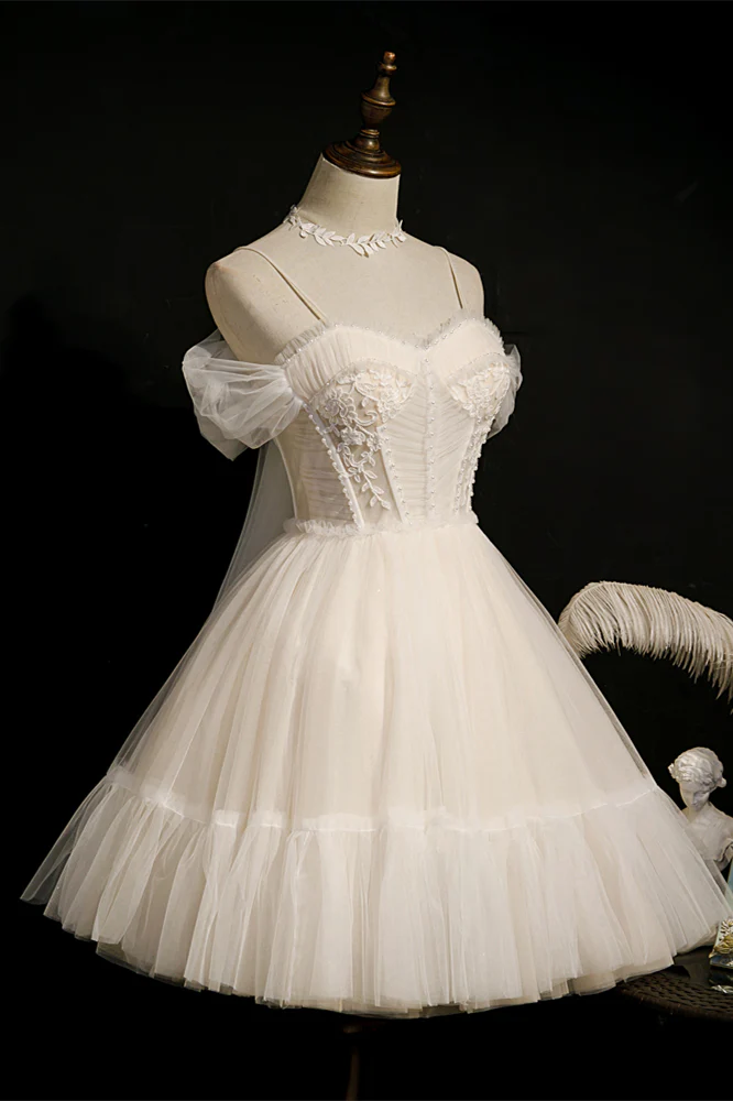 Light Blue Tulle Short A-line Homecoming Dress - Image 6