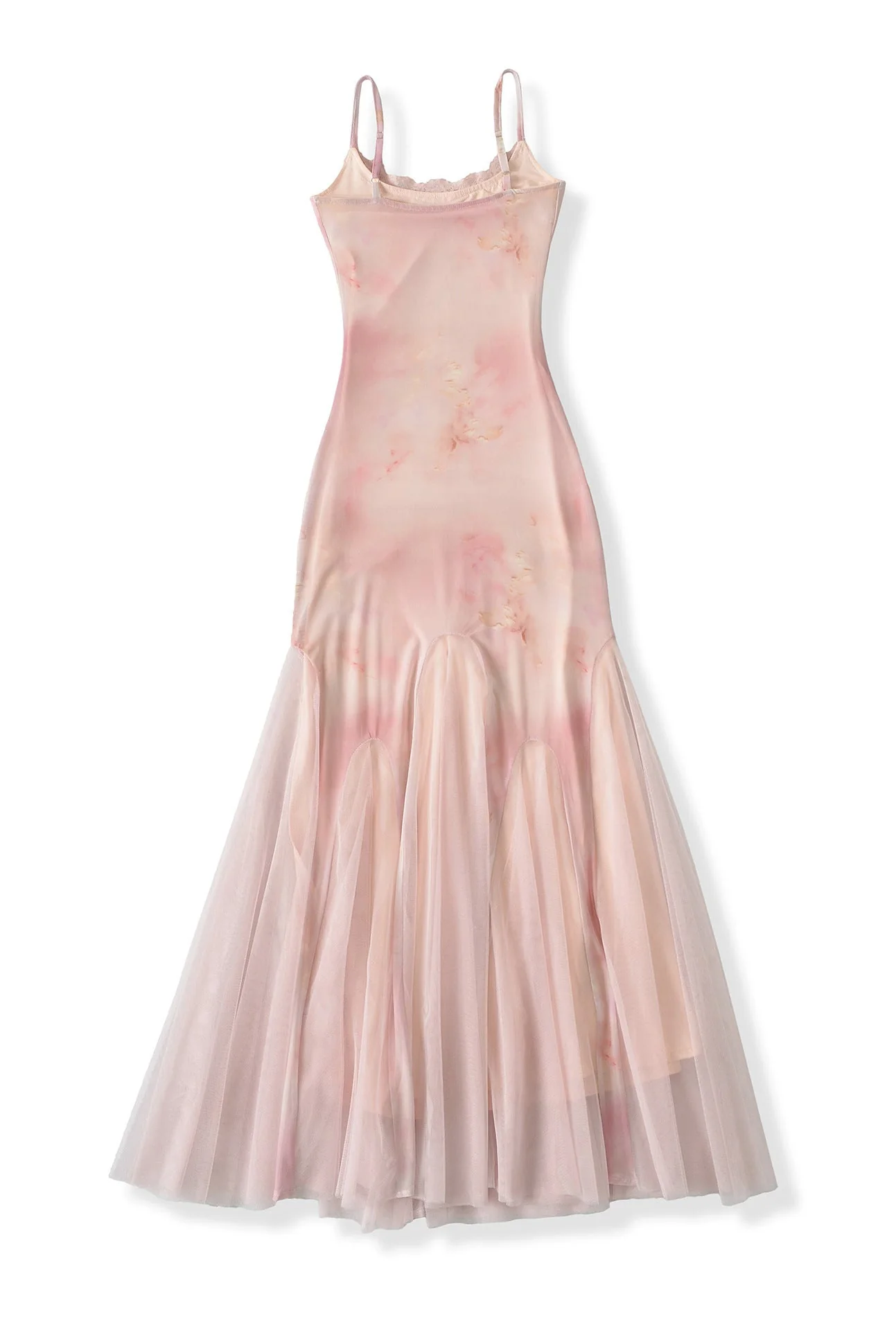 Light Pink Floral Print Mermaid Long Dress - Image 2