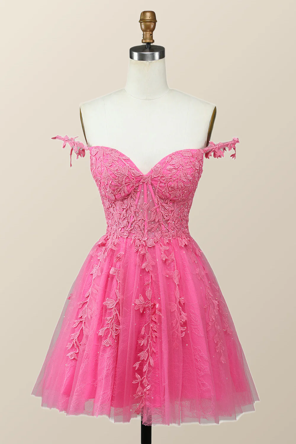 Navy Blue A-line Lace Appliques Short Homecoming Dress - Image 3