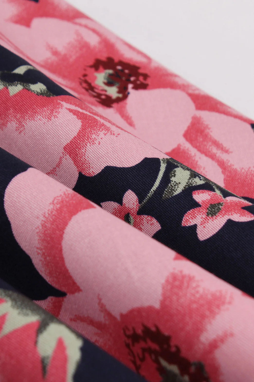 Navy Blue and Pink Floarl Swing Dress - Image 4