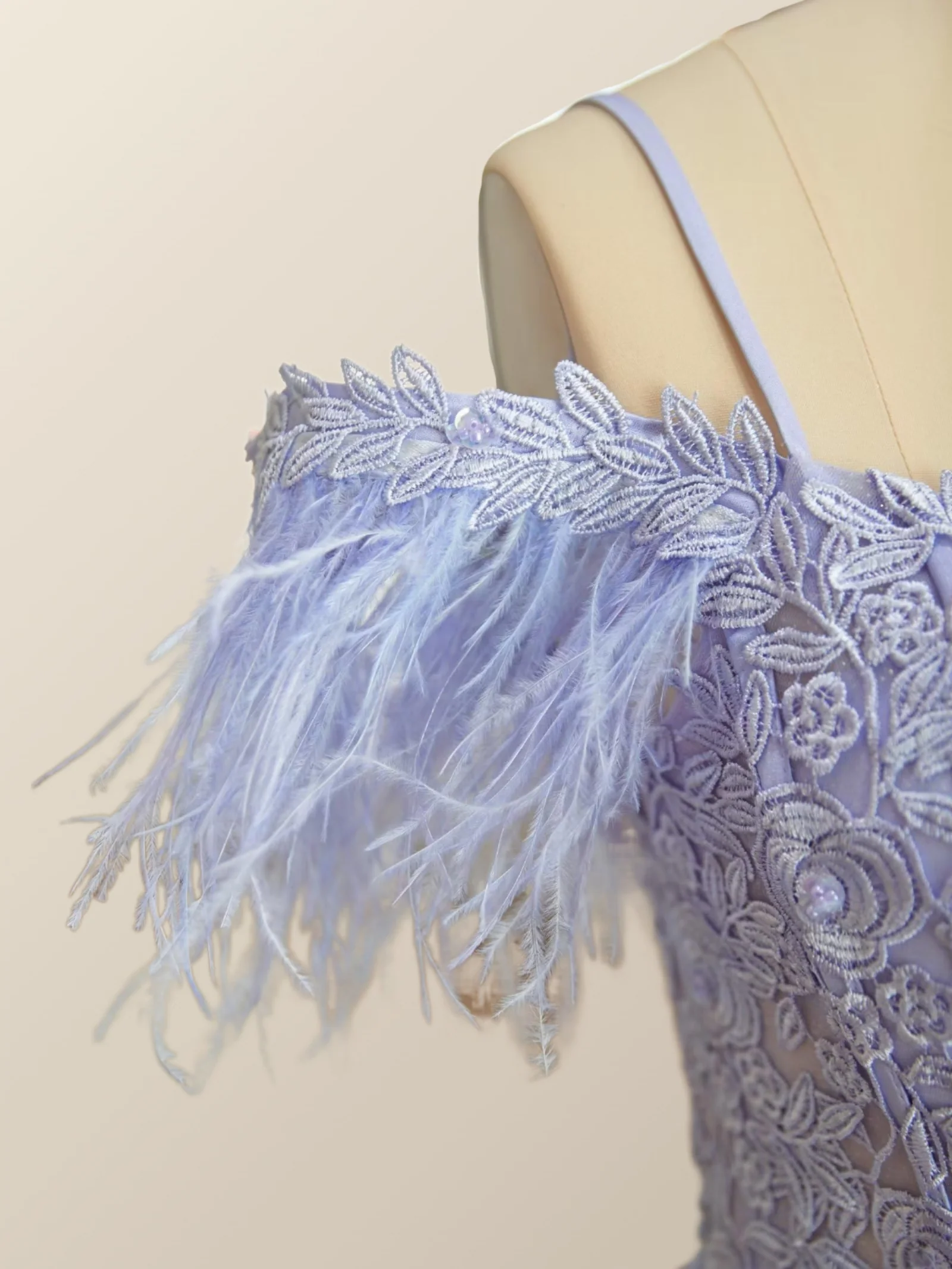 Off the Shoulder Appliques Light Purple A-line Princess Dress - Image 5