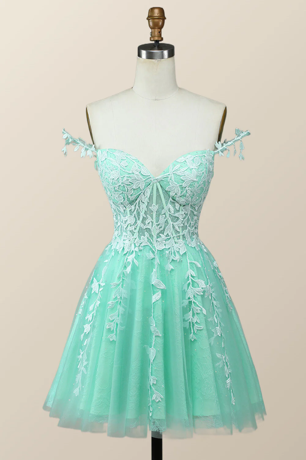 Off the Shoulder Hot Pink Lace Short Homecoming Dress - Image 7