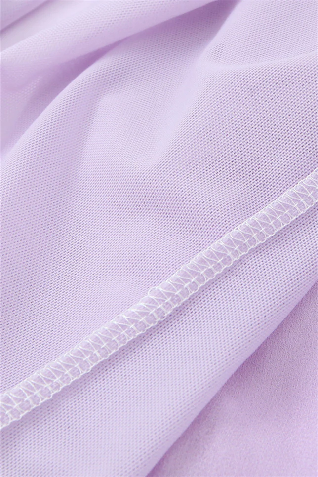 Off the Shoulder Lavender Bow Tie Short Dress - Image 8