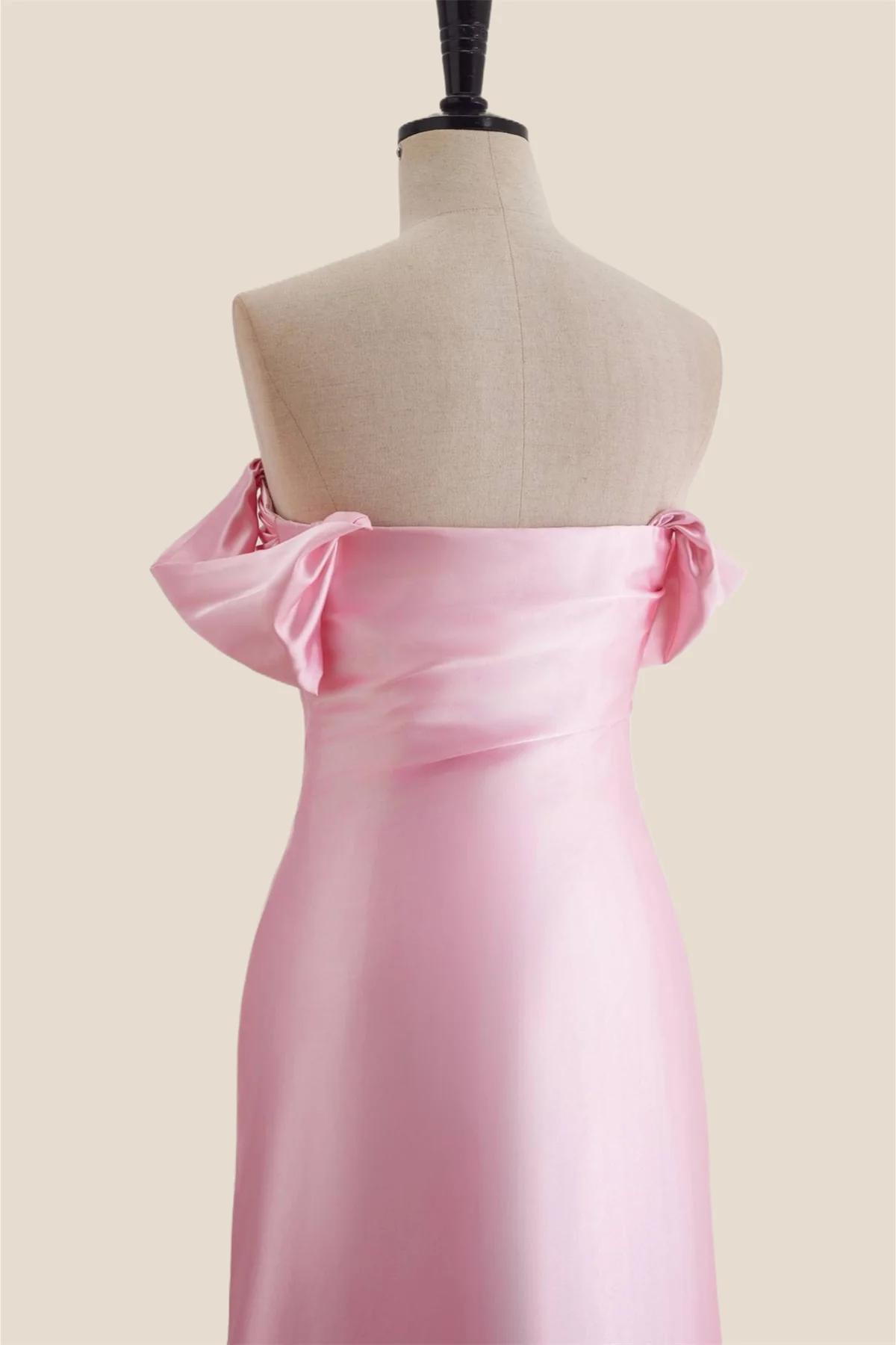 Off the Shoulder Pink Ruched Long Dress - Image 6
