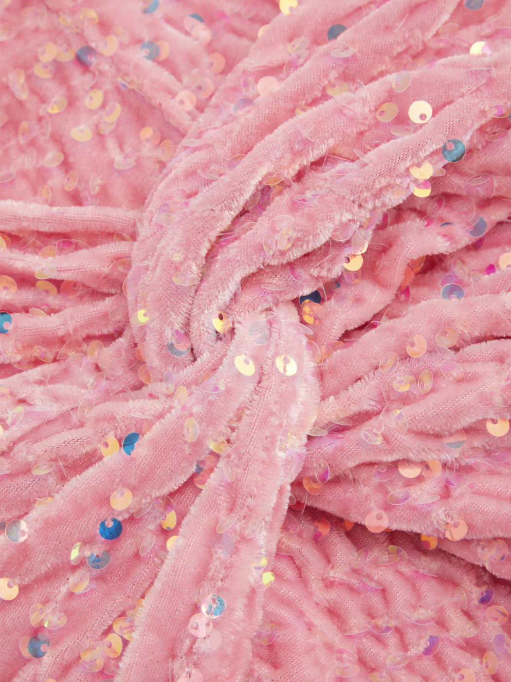 Off the shoulder Pink Sequin Long Dress with Slit - Image 3