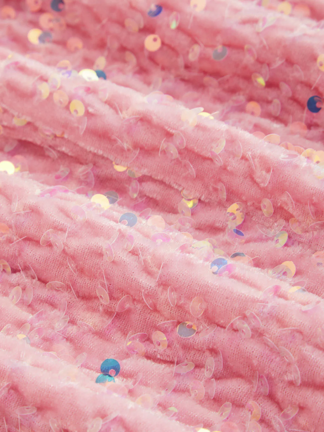 Off the shoulder Pink Sequin Long Dress with Slit - Image 4