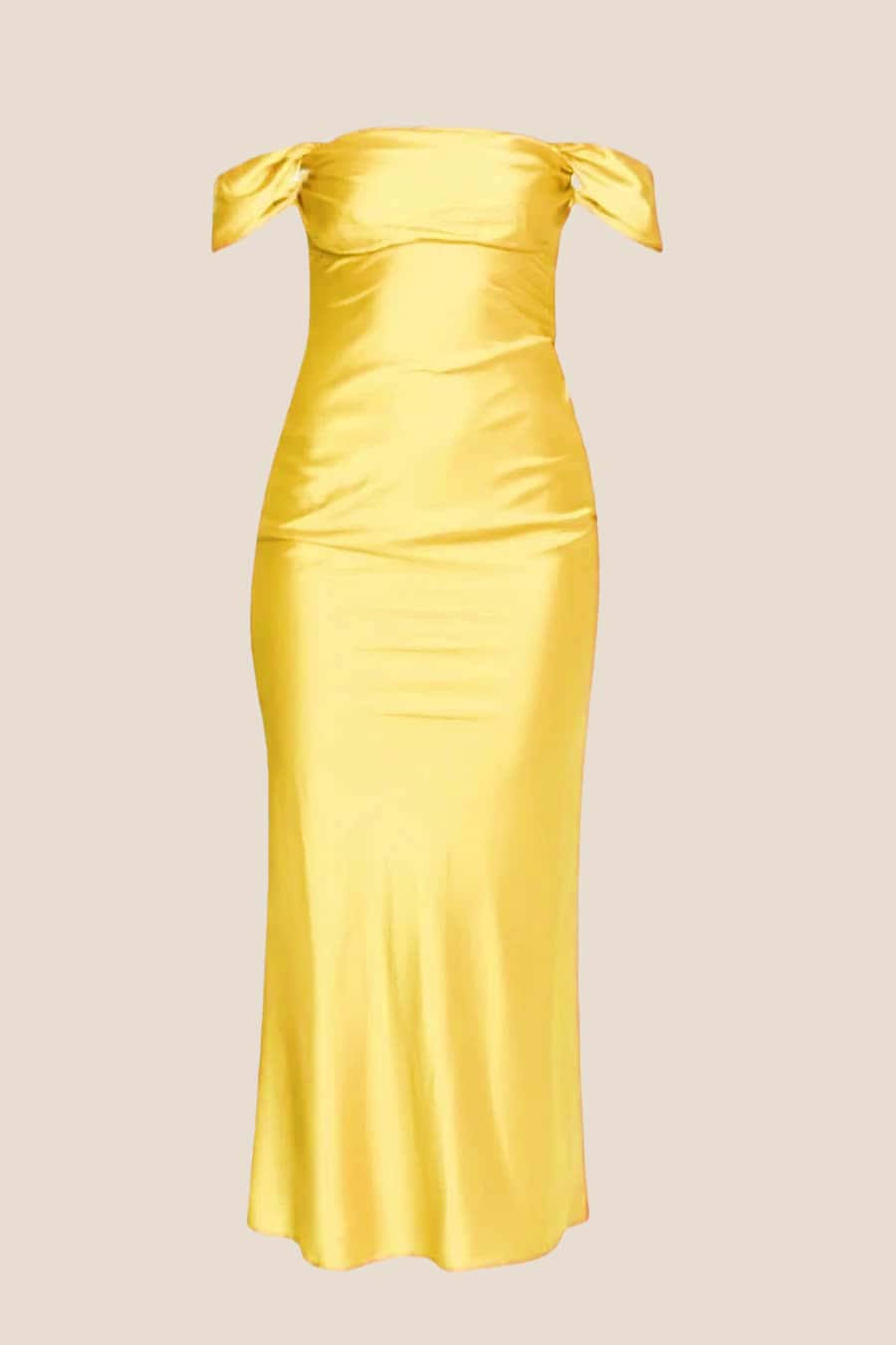 Off the Shoulder Red Soft Satin Long Dress - Image 3