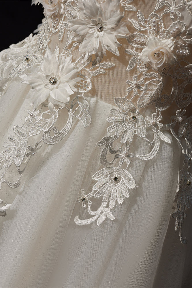 Off the Shoulder White Embroidered Princess Dress - Image 5