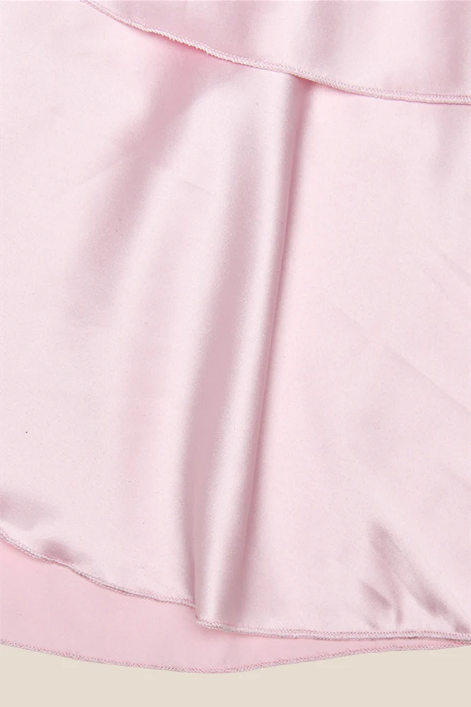 One Shoulder Pink Ruffle Hem Long Dress - Image 8