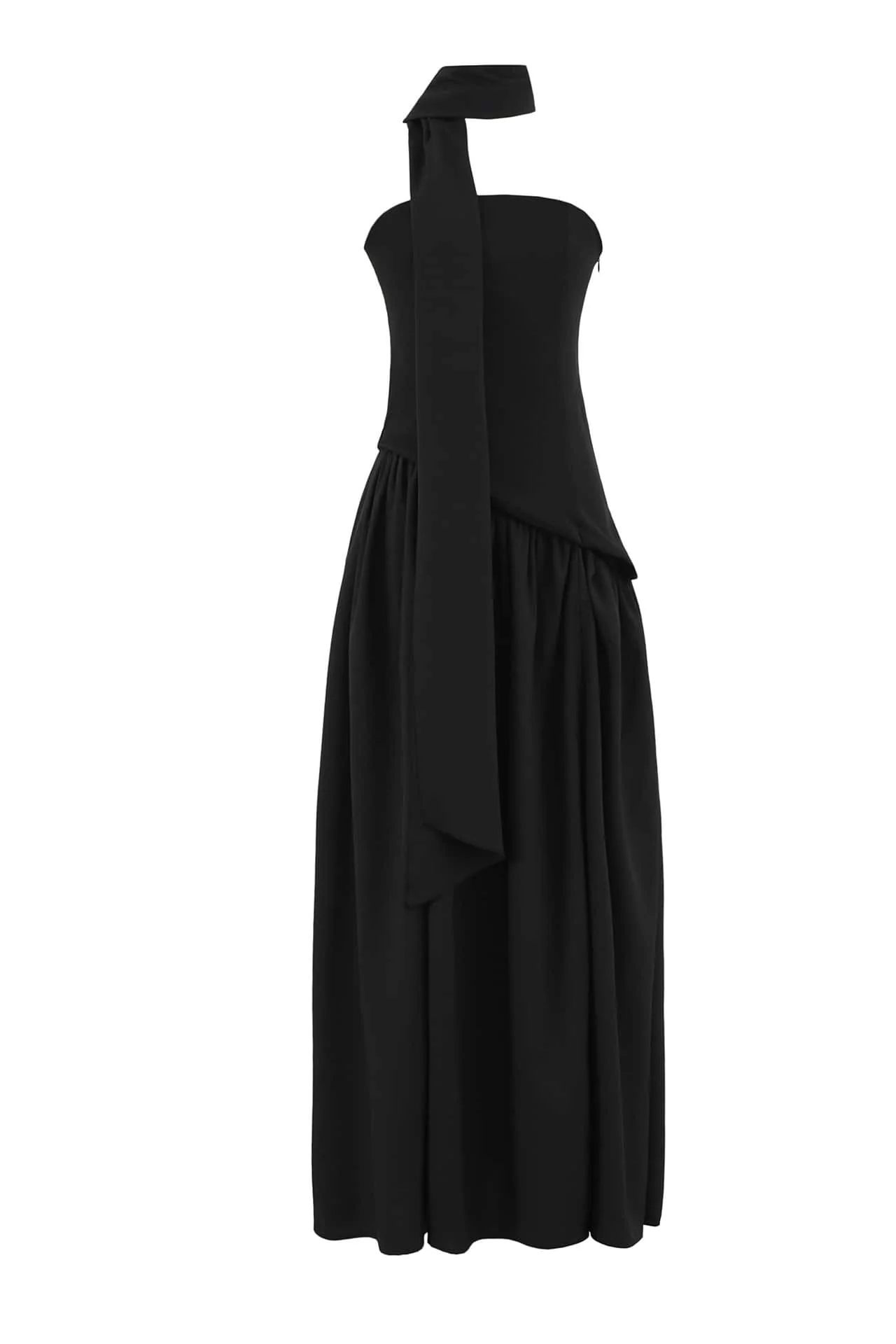 Pink Crepe Bodice Gathered Long Dress - Image 6