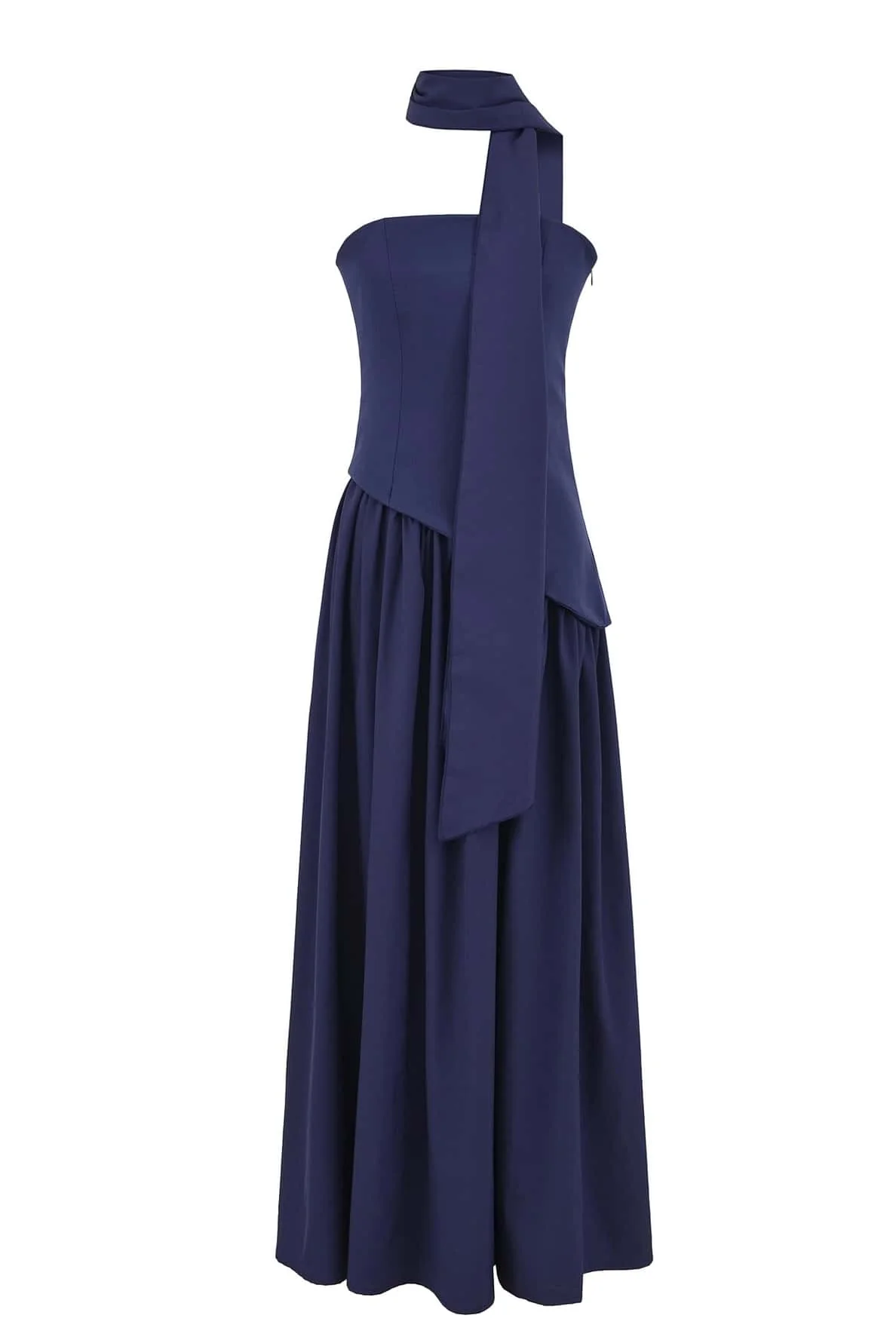 Pink Crepe Bodice Gathered Long Dress - Image 7