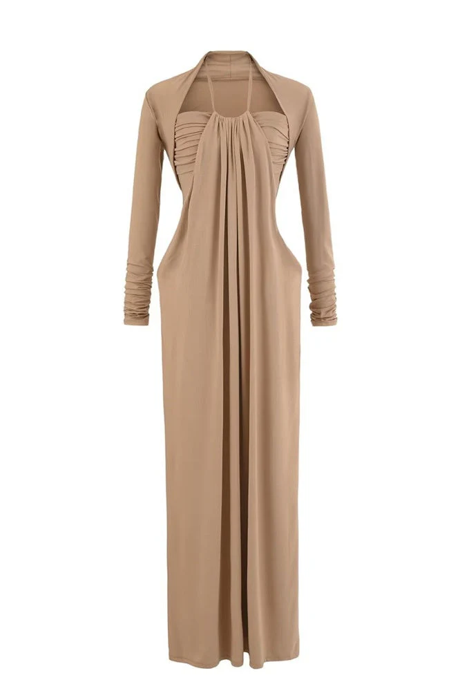 Pink Halter Long Dress with Jacket - Image 4