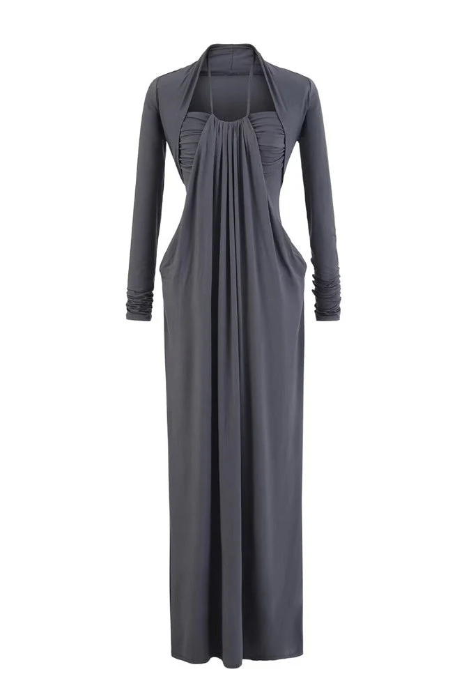 Pink Halter Long Dress with Jacket - Image 6