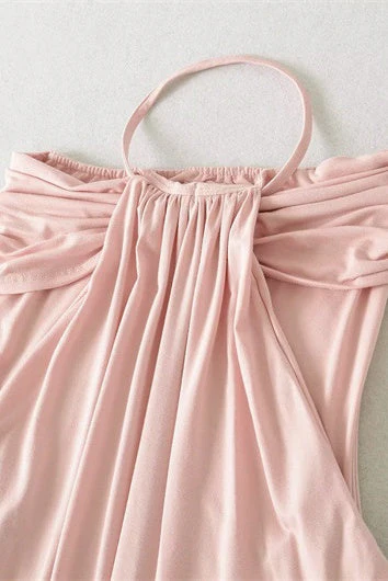 Pink Halter Long Dress with Jacket - Image 7