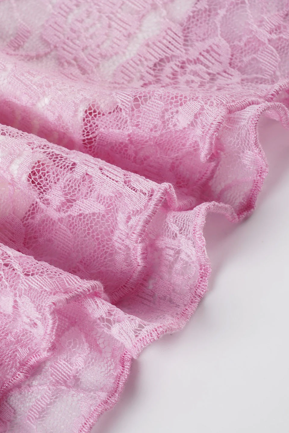 Pink Lace Straps Fitted Long Dress - Image 6